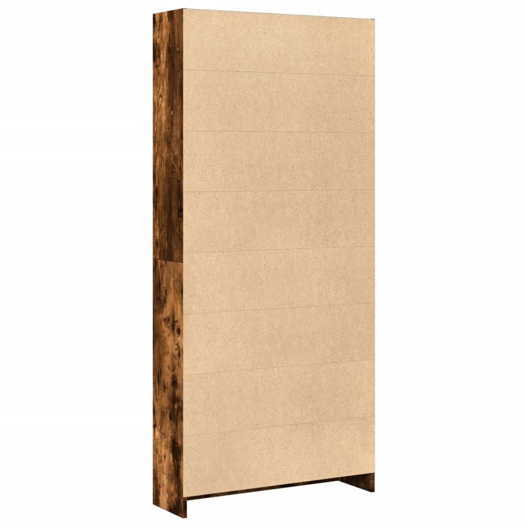 Bookshelf Smoked Oak 80x24x176 cm Engineered Wood