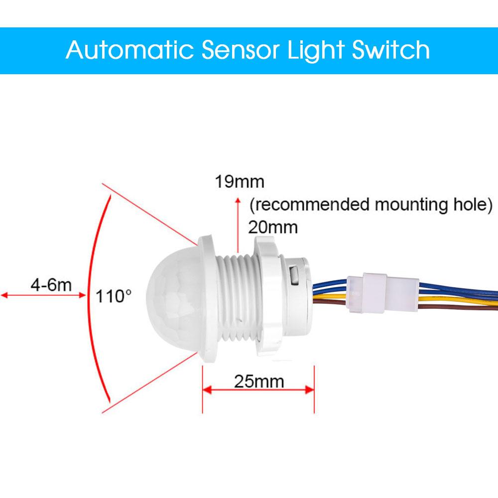 Auto On Off Motion Sensor 110V 220V Smart Switch Pir Infrared Motion Sensor Smart Home Human Body Automatic Sensor Night Lamp