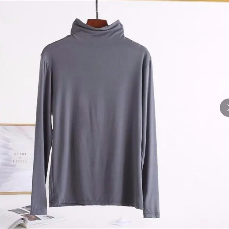 

Водолазка с длинным рукавом женская осень-зима ворсовый воротник однотонный утягивающий универсальный XS серый