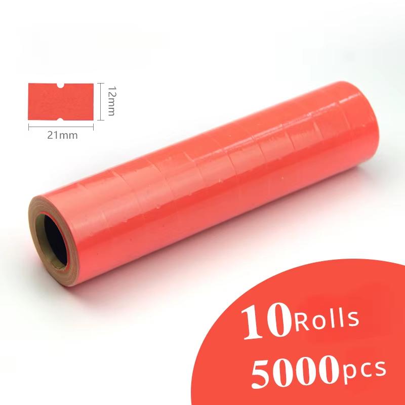 10 Rolls Price Label Tag for MX-5500 Price Gun Label Sticker, 5000pcs White and Color Retail Shop Price Gun Label