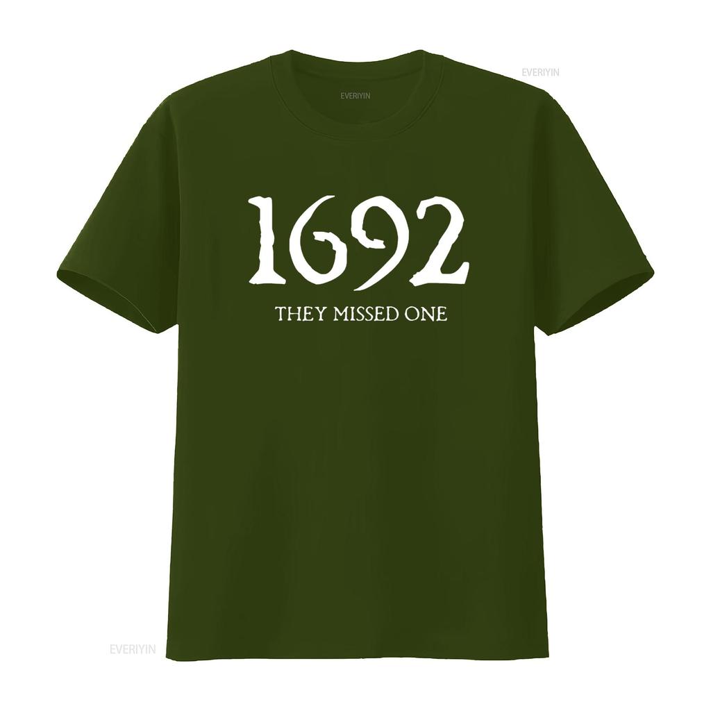 1692 They Missed One Funny Womens T Shirt Black vintage Washed Unisex designer clothes Versatile Breathable