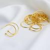 14K Gold-Plated Copper C-Shaped Ear Studs – Handmade, Color-Preserving Semi-Circular Hoops for DIY Earrings.