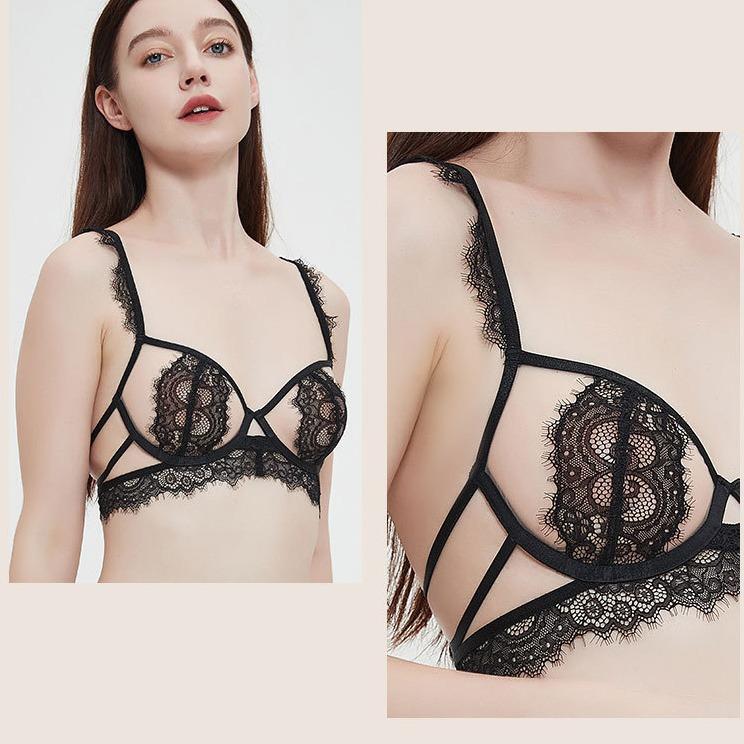 

The manufacturer s new product is sexy, ultra-thin and comfortable eyelashes, hollow bra, front buckle, beautiful back underwear, women s fun bra. S