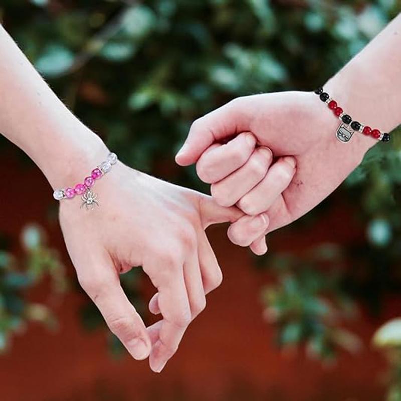 Hazbin Angle Bracelets Anime Merch Cosplay Heart Matching Bracelets Gifts for Women Men with You are Loser Baby Card
