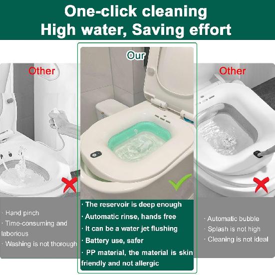 Electric Sitz Bath for Toilet Seat Hemorrhoids Sitz Bath Postpartum Care Tub,Sitz Baths Salts Bowl,Foldable Flusher Bath Basin,Collapsible Sits Bath