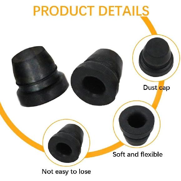 18PCS Black Brake Dust Cover, Rubber Dust Stem Cover, Grease Fitting Caps, Brake Caliper Bleeder Cap, Brake Bleeder Screw Cap, Rubber Dusts Covers
