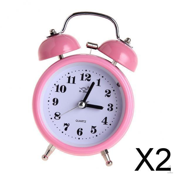 

2x Silent Bedside Clock Double with Nigth Light Function