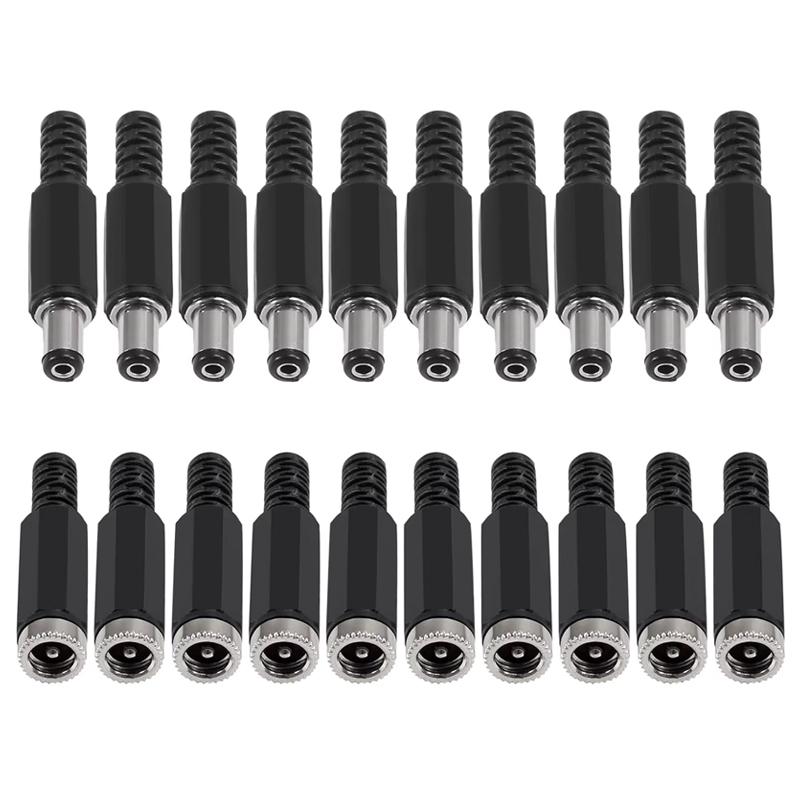5Pair/10 pairs DC Power Plug 5.5x2.1mm Socket Welding Connector 5.5 * 2.1 Male/Female Electrical Sockett