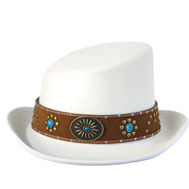 Schräges Oberteil Fedora Unisex Gentleman Cosplay Derby Bowlerhut Britische Form Hut Herbst Winter Magischer Hut Federzubehör