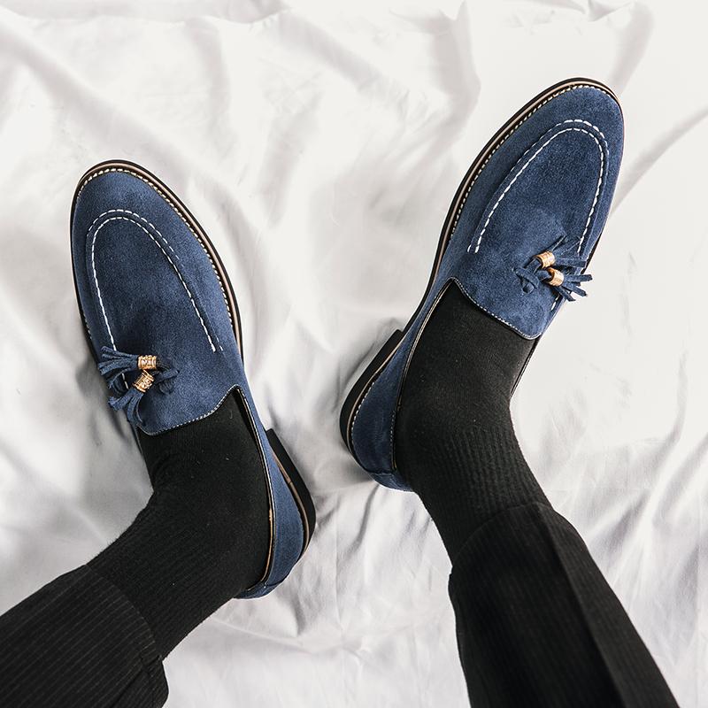 Fashion Leisure and Fashionable Tassel Shoes Men Suede Simple and Versatile Casual Formal Shoes British Style Sizes 38-47 Men Shoes
