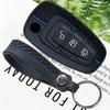 Wysokiej jakości silikonowe etui na kluczyk samochodowy z brelokiem - Do Ranger C-Max S-Max Focus MK3 Galaxy Mondeo Transit Tourneo