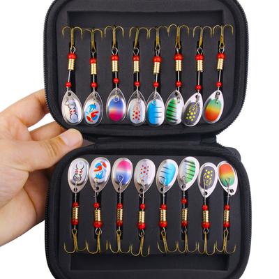 Jig Spinner Bait Kit With Tackle Box 3g Rotating Spinner For Pike Salmon Sea Fishing Wobbler Trolling Hard Surface Topwater Lure