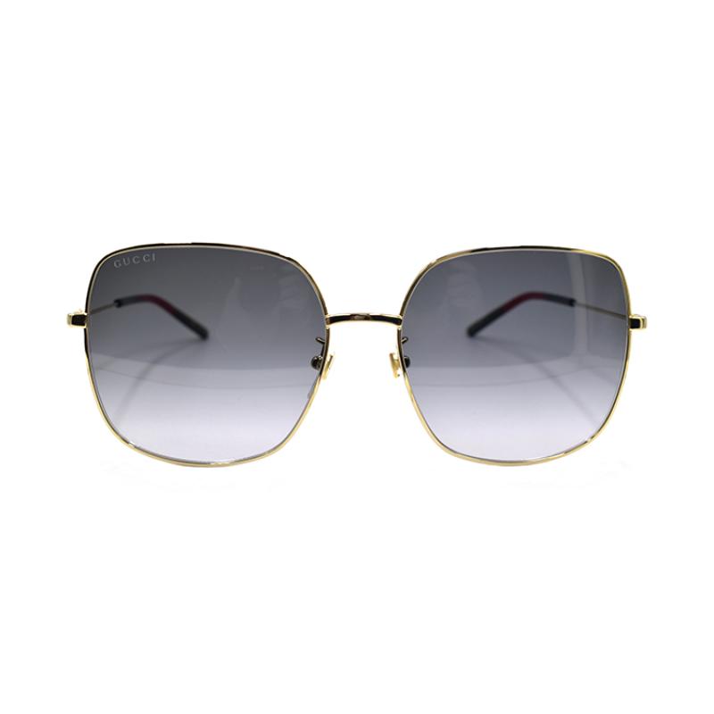 Gucci Lightweight Webbing Large Frame Holiday Travel Sunglasses Women's Gold/Gradient Grey
