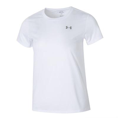 Breathable Quick-Dry Crew Neck Solid Color Pullover T-Shirt With Small Logo Women T-Shirts White 1384246-100