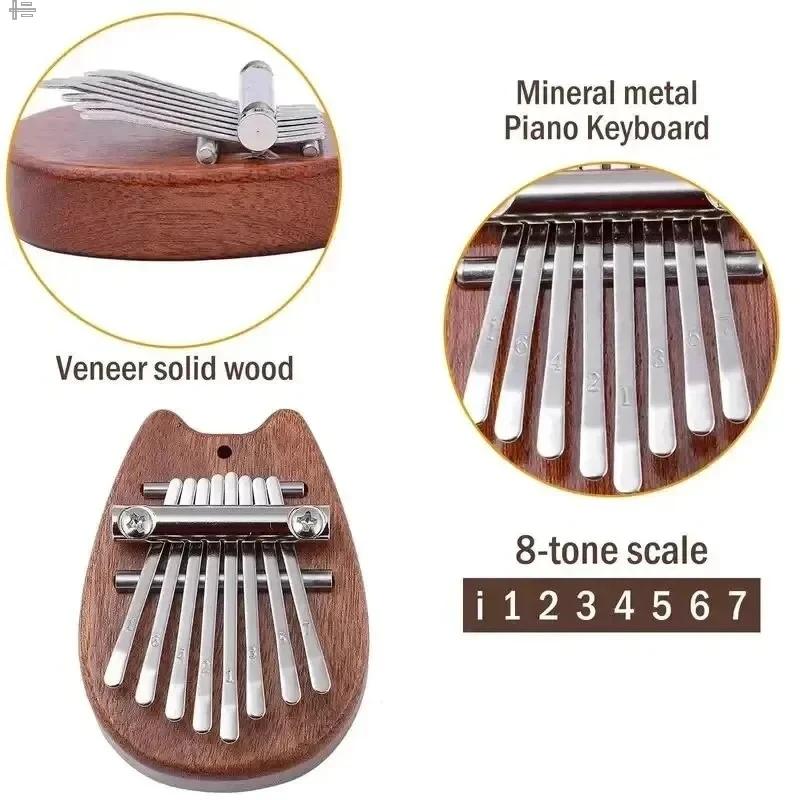 8 Taster Mini Tre Kalimba Høy Kvalitet Utsøkt Finger Tommel Piano Marimba Musikalsk Godt Tilbehør Anheng Gave