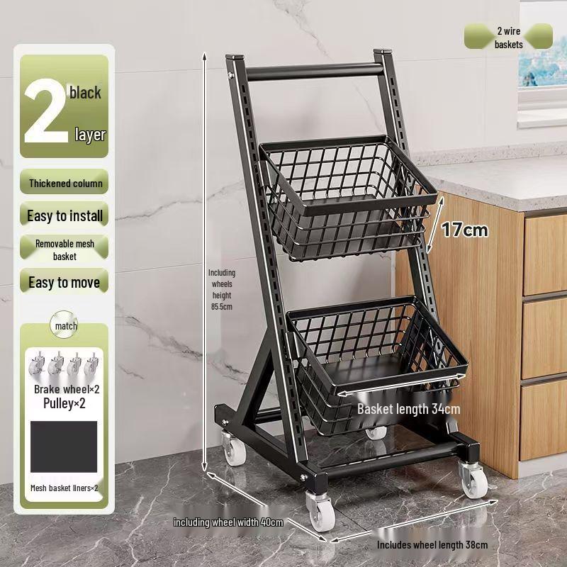 Multifunctional Storage Rack: Kitchen Vegetable, Snack, and Fruit Basket with Multi-layered, Partitioned Design for Living Room or Bedroom.