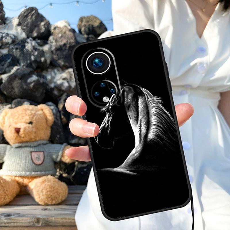 Black White Horse Case For Honor X9b X8b X8 X9 X6a X7a X8a X9a Honor Magic 6 5 Pro 50 70 90 Lite Back Cover
