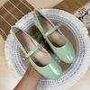 Fashion Flat Shoes Women's Spring Summer Casual Mary Jane Shoes Retro Shallow Round Toe Patent Leather Large Size Women's Shoes 42 43