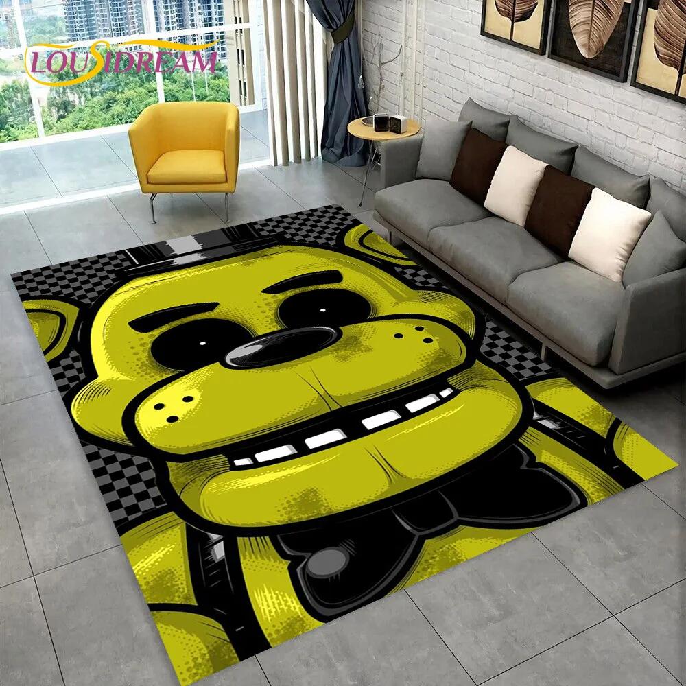 Horror Game FNAF Freddy Film Teppich Teppich für Zuhause Wohnzimmer Schlafzimmer Sofa Fußmatte Dekoration, Kinder Spielzimmer Teppich Rutschfeste Bodenmatte
