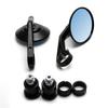Black Motorcycle CNC Aluminum Rearview Handle Bar End 7/8" Side Mirrors Round