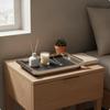 Tray with Leather Insert Woven Stainless Steel Multipurpose Storage Organizer for Vanity,