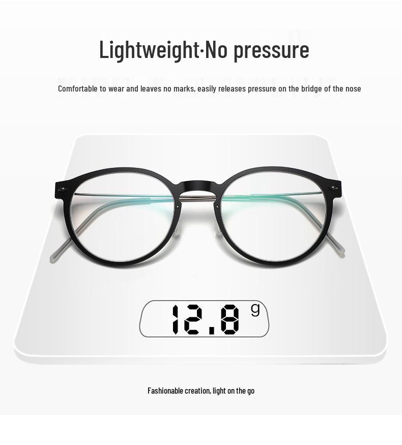 Ultra-Light Pure Titanium Eyeglasses Frame with Transparent Nylon for Myopia – Fashionable and Versatile Design (Model 6603)
