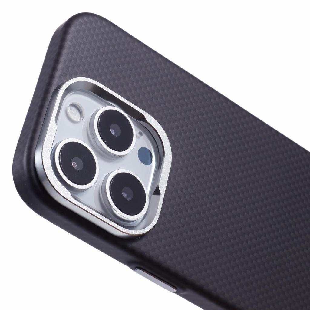 X-LEVEL For iPhone 16 Pro Case Compatible with MagSafe Carbon Nanofiber+Metal Lens Frame Phone Cover