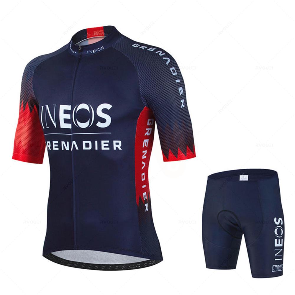 2026 Summer Men Short Sleeve Cycling Jersey SetBicicleta Clothing MTB Maillot Ropa Ciclismo Sportswear Blue Bicycle Suit