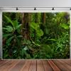 Luxuriöse Tropischer Regenwald Dschungel Wandteppich Wandbild Tapete Wanddekoration Grünpflanzen Botanische Natur Kunst Biophile Wohnkultur