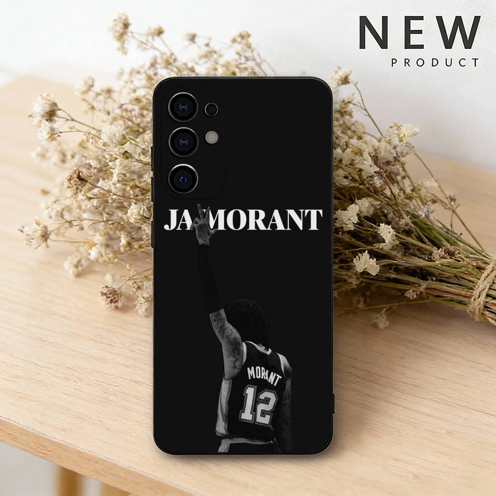 Basketball J-Ja M-Morant 12 Handyhülle Für Samsung S26,25,24,23,22,21,20,30,Ultra,Plus,Fe,Lite Schwarzes Gehäuse