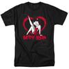 Betty Boop - Scrolling Hearts - Adult Unisex Short Sleeve T-Shirt - Black