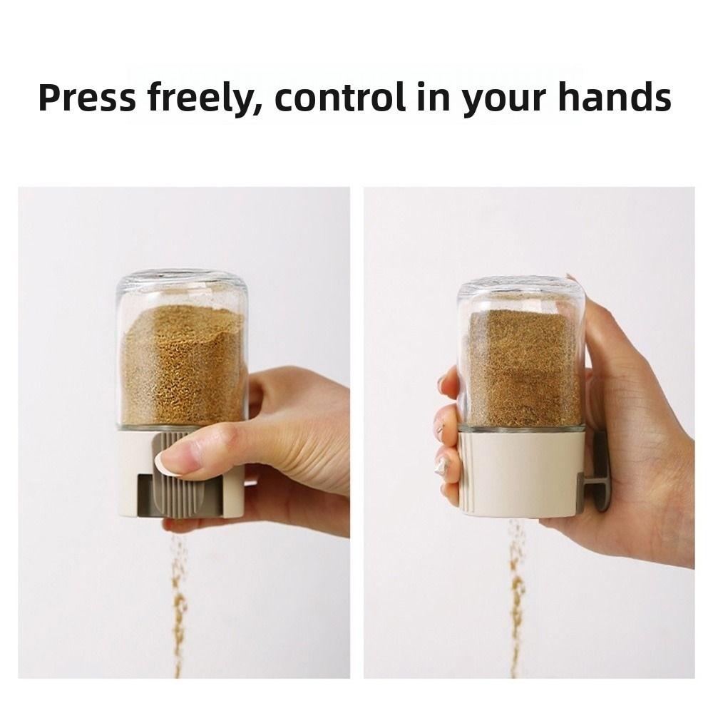 4Pcs Transparent Measuring Seasoning Bottle Press Type Precise Spice Dispenser Professional Cooking