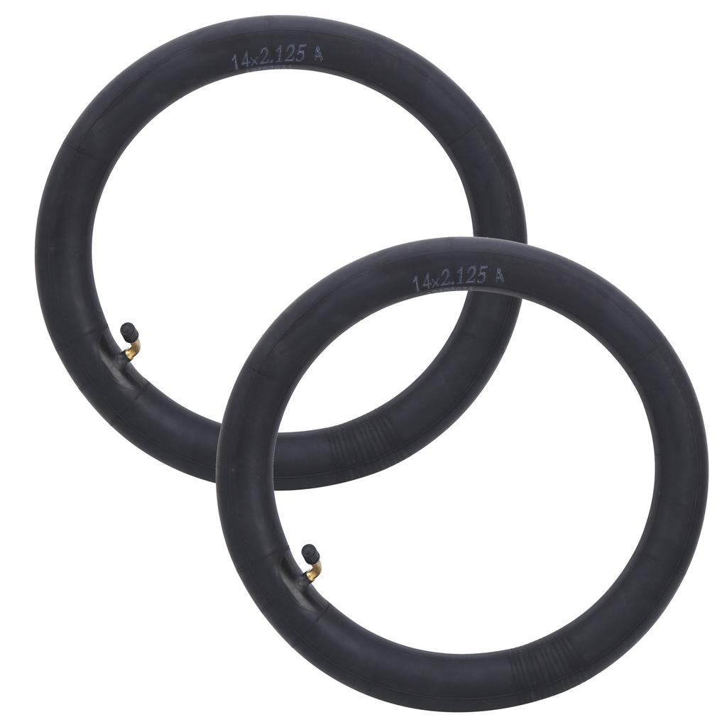 2Pcs Inner Tube Replacement Butyl Rubber Tyre W Bend Valve for Folding Bicycle Bike14x2.125in