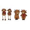 2Pcs Cartoon Highland Cow Figurine Couple Highland Cattle Statue Resin Sculpture Outdoor Garden Flower Pot Hugger Ornament Decoration