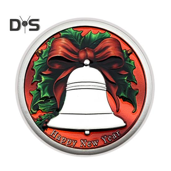 

Счастливого Рождества Санта-Клаус монета двусторонняя резная металлическая памятная медаль медальон круглая коллекционная монета украшение для домашнего офиса стол B серебряный