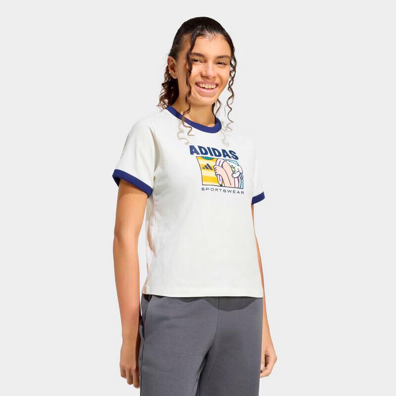Adidas Women s Cartoon Print Round Neck Short Sleeve T-Shirt M
