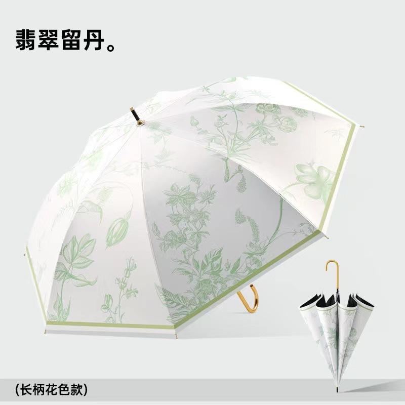 

Зонт с женской ручкой в стиле ретро, 8 костяных стержней, виниловый зонт, простой зонт с длинной ручкой, японский, маленький, свежий