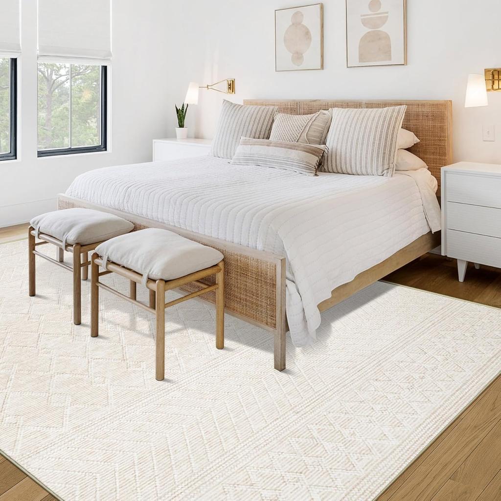 Moderner minimalistischer Teppich - Fleckenabweisend und langlebig Schlafzimmer-Eingangsmatte / Bettvorleger Wohnzimmer-Sofa-Teppich Heimdekor