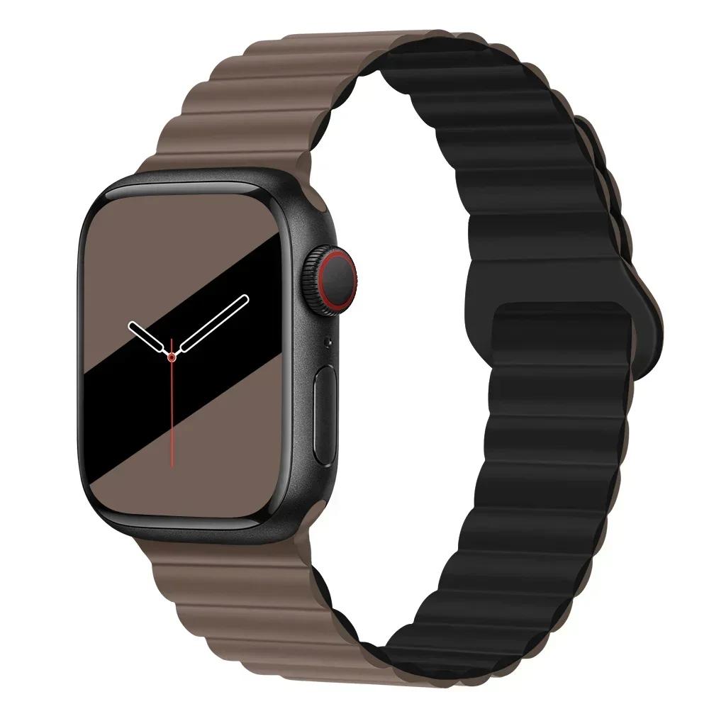 Magnetic Strap For Apple Watch Bands 45 38mm 49mm 40 42mm 41 44 Silicone Sport Bracelet iWatch Series ultra 9 6 5 7 8 se Correa