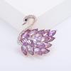 Rhinestone Swan Brooches for Women Unisex Crystal Glass Animal Pins Banquet Party Backpack Gifts Jewelry Accessories