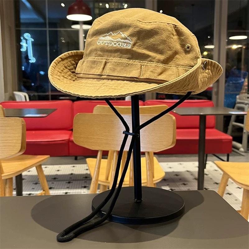 Popular Outdoor Retro Bucket Hat Summer Hiking Fishing Sun Protection Sun Hat Mountaineering Shade Western Cowboy Hat