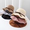 Women's Bow Fisherman Hat Straw Hat Sun Protection and Sunshade Hat Spring and Summer