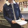 Autumn Winter Men's Fleece-lined Thickened Denim Jacket Men's Loose Fit Top Jacket for Men