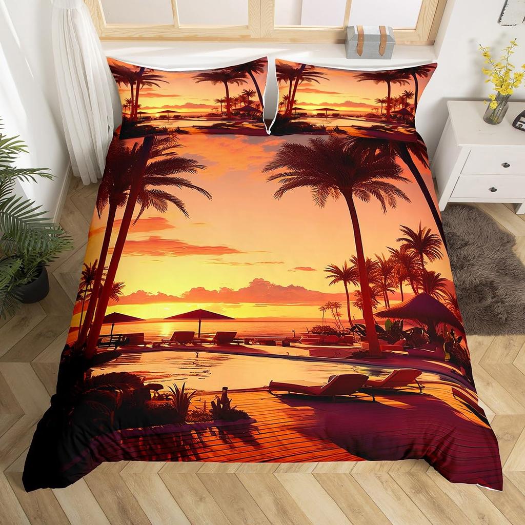 Coconut Collection Duvet Cover Set For Kids Teens Quilt Covers Lightweight Down Room Decor Queen Size 2 Pillowcase 1 Duvet Cover