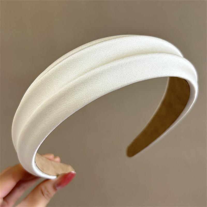 Elegant Women High Cranium Headbands Wide Brimmed Satin Cloth Hairbands Fashion Female Daily Party Press Hair Accessories