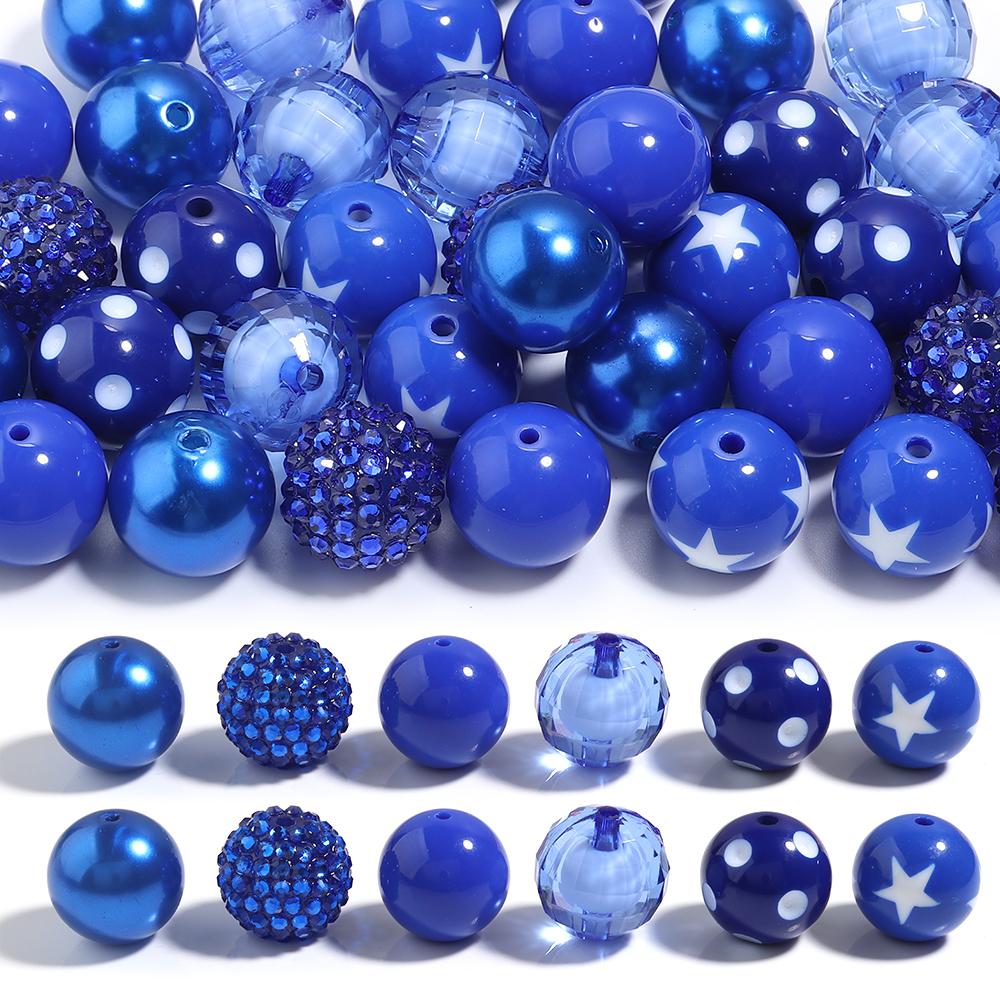 12pcs/lot Candy Color Beads 20mm Mixed Rhinestone Loose Beads For Jewelry Making DIY Bracelet Earrings Pens KeyChain Accessories