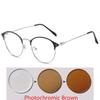 Metal Oval Myopia Light-sensitive Prescription Eyeglasses Women Men Retro Computer Optical Spectacles Diopter 0 -0.5 -0.75 To -6.0