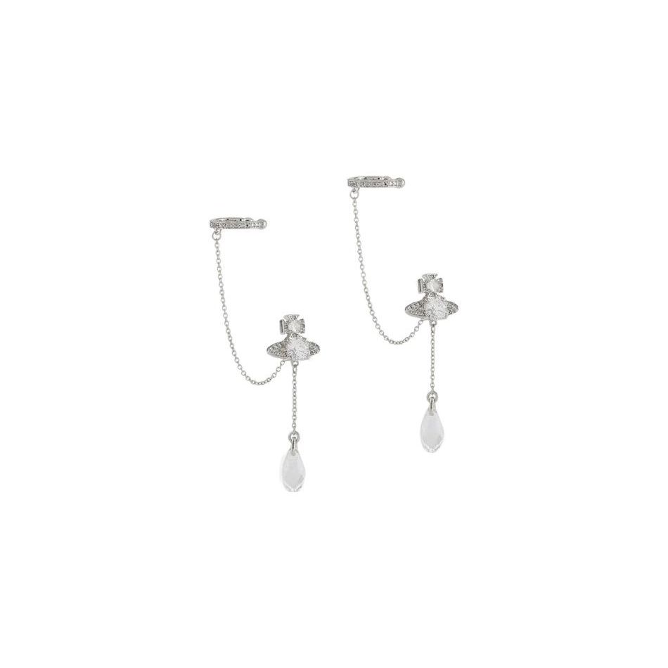 

Vivienne Westwood Henriette Earrings Saturn Ear Cuffs Multiple Wearing Styles Pendant Earrings Brass Unisex Earrings Silver 6202014102P169P169 Box+Shopping Bag