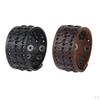 Charm Alloy Mens Wide Soft PU Leather Belt Bracelet Cuff Wristband