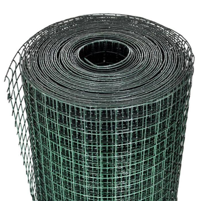 VidaXL Galvanized Steel Mesh with PVC Coating 25 X 1 M Green, Fence, Barrier,, Fences, Barriers 140437